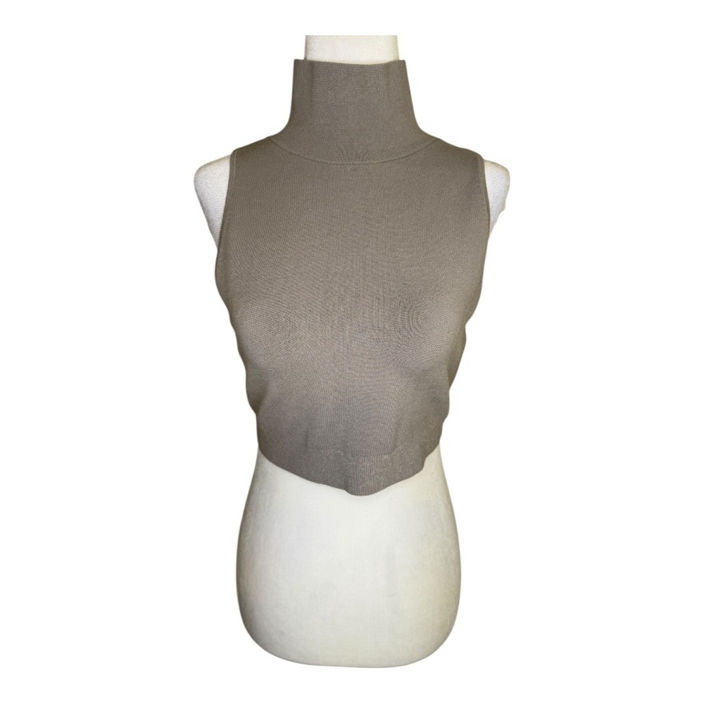 Open Edit Sleeveless Mock Neck Cropped Sweater Top‎ Women's Size Small